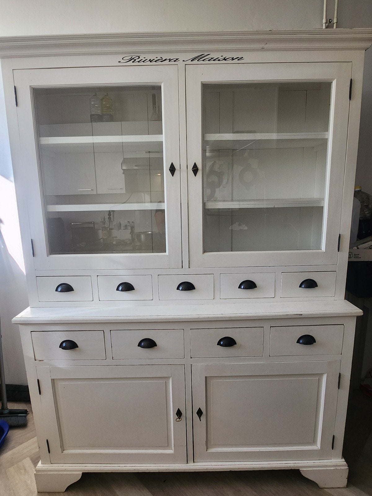 Riviera Maison buffetkast met lichte beschadiging, Ophalen, Gebruikt, 100 tot 150 cm, 200 cm of meer