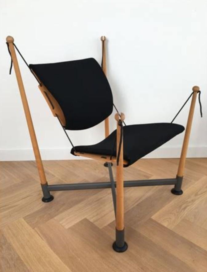 Vintage Opsvik: Reflex 1 fauteuil + 2x Reflex salontafel, Huis en Inrichting, Fauteuils, Gebruikt, Hout, Metaal, 50 tot 75 cm