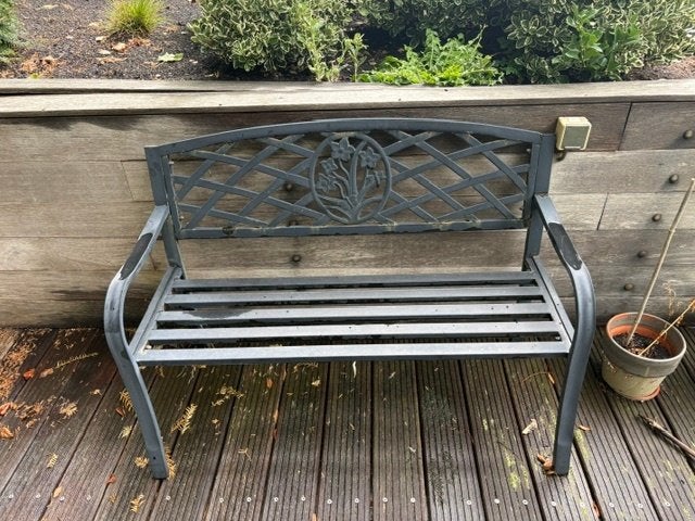 bankje voor tuin, Tuin en Terras, Ophalen, Gebruikt, Metaal
