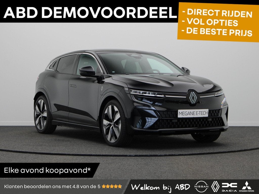Renault Megane E-Tech Business Edition 60 kWh | Stoelverwarm, Auto's, 385 min, Zwart, Automatische klimaatregeling, 1619 kg