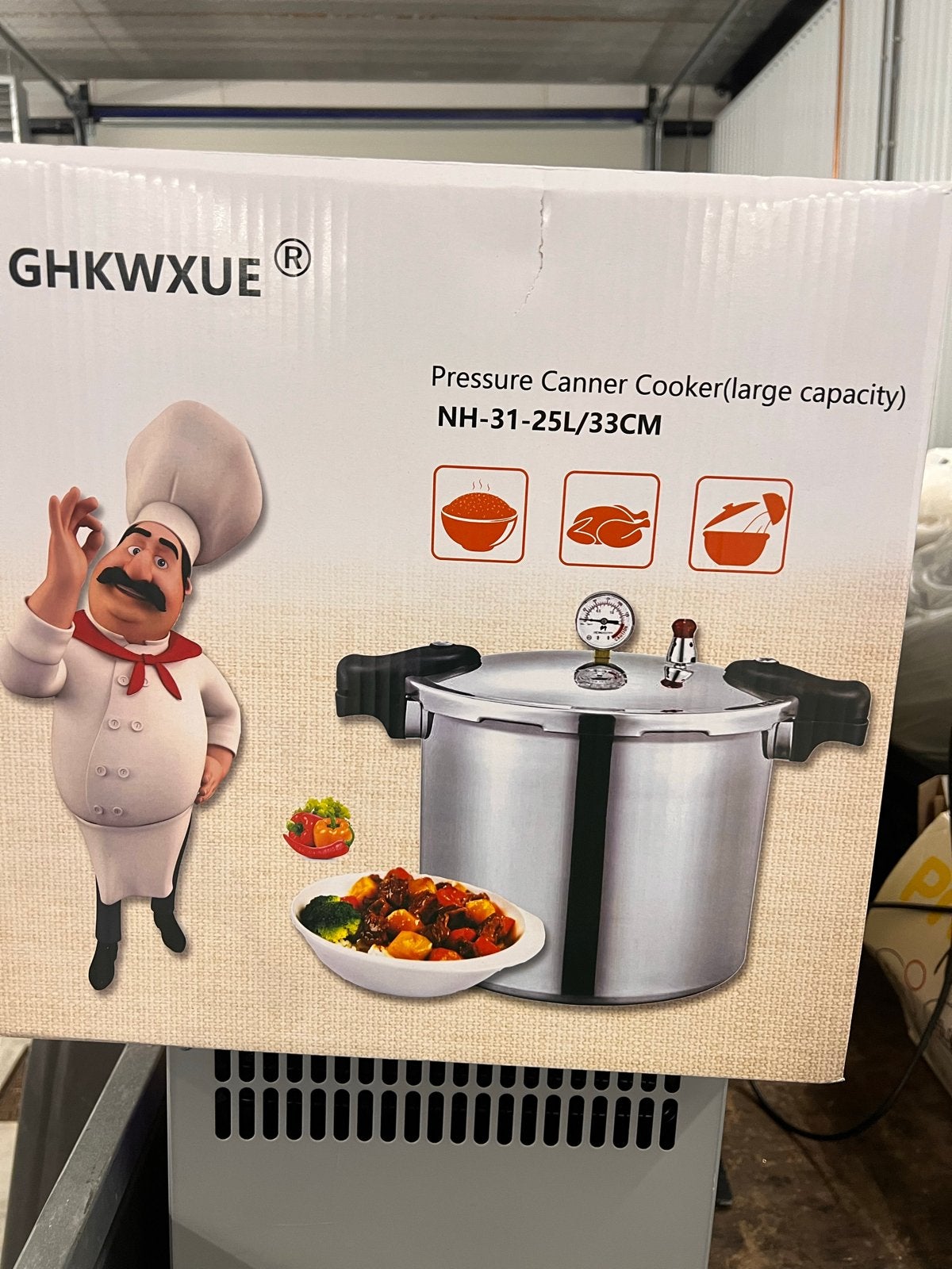 GHKWXUE Snelkookpan - 25L/33CM - Nieuw in doos, Huis en Inrichting, Keuken | Potten en Pannen, Snelkookpan, Met deksel, Ophalen of Verzenden