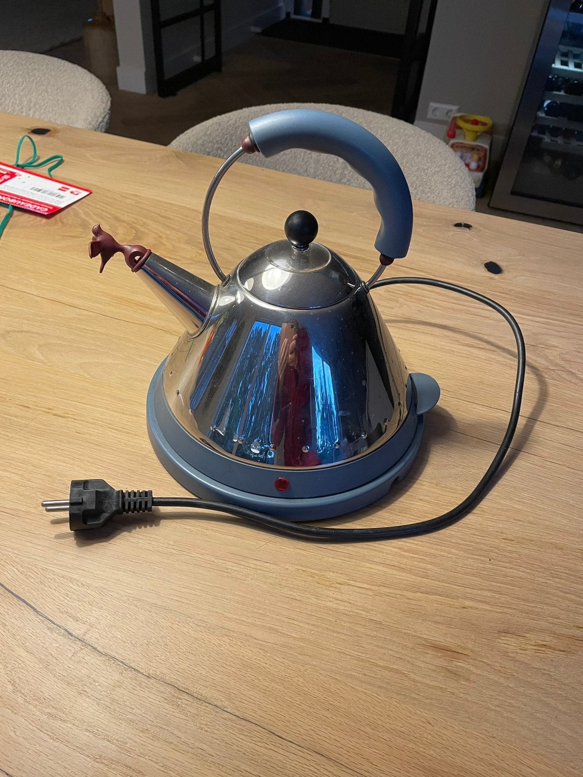 Alessi elektrische waterkoker, grijsblauw, 1 tot 2 liter, Ophalen, Zo goed als nieuw