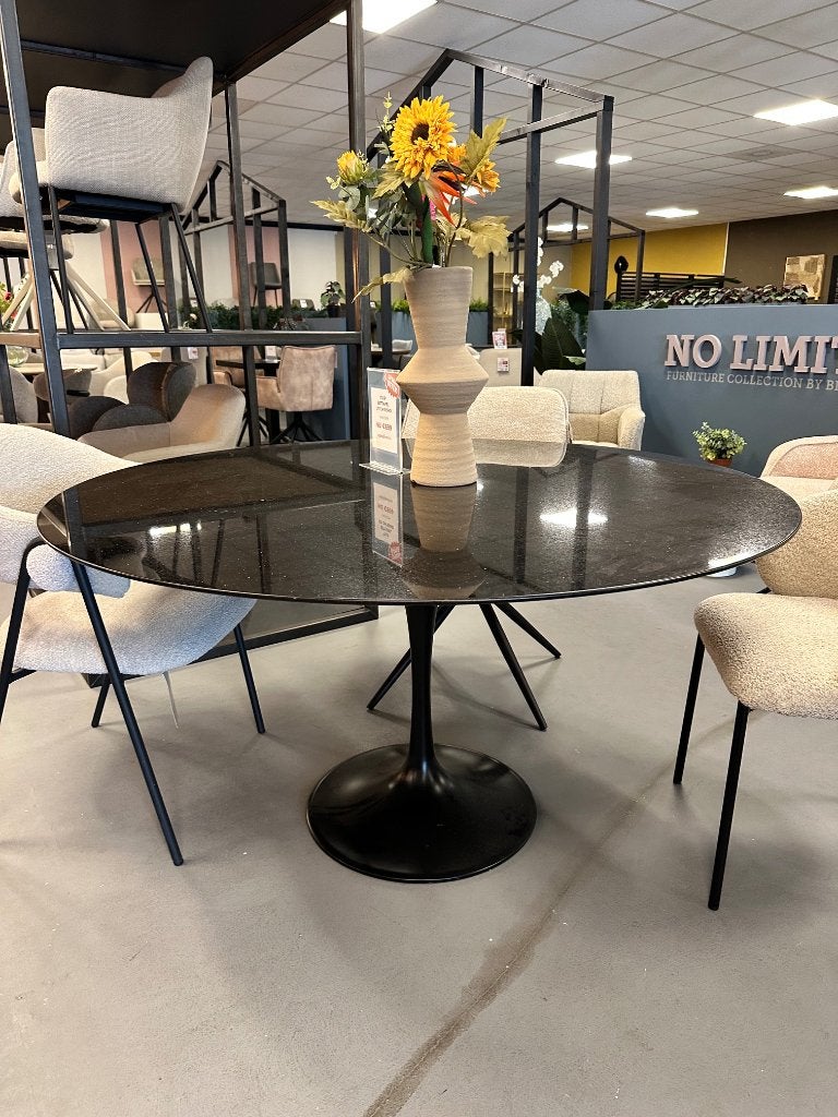 Tulp tafel rond - zwart ronde tafel graniet - Tulp eettafel, Ophalen, Nieuw, Bruin, Vijf, Zes of meer stoelen
