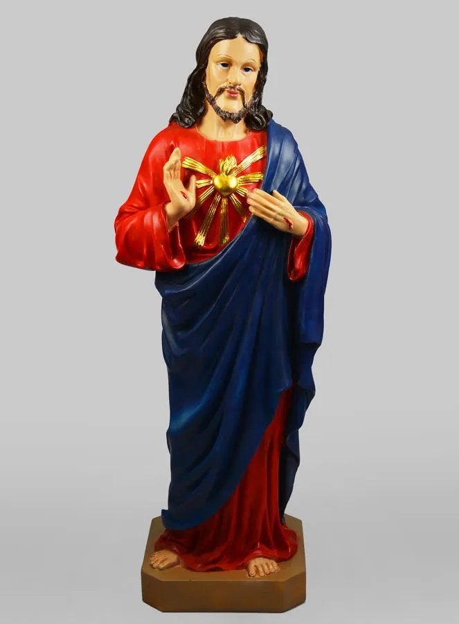Heilig Hart Jezus beeld - Religieus decoratiebeeld, Antiek en Kunst, Ophalen of Verzenden