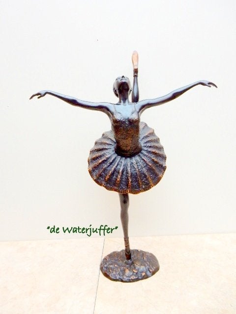 035* Bronzen Balerina (Boven €75 geen verzendkosten), Tuin en Terras, Ophalen of Verzenden, Nieuw, Overige materialen, Mensenbeeld