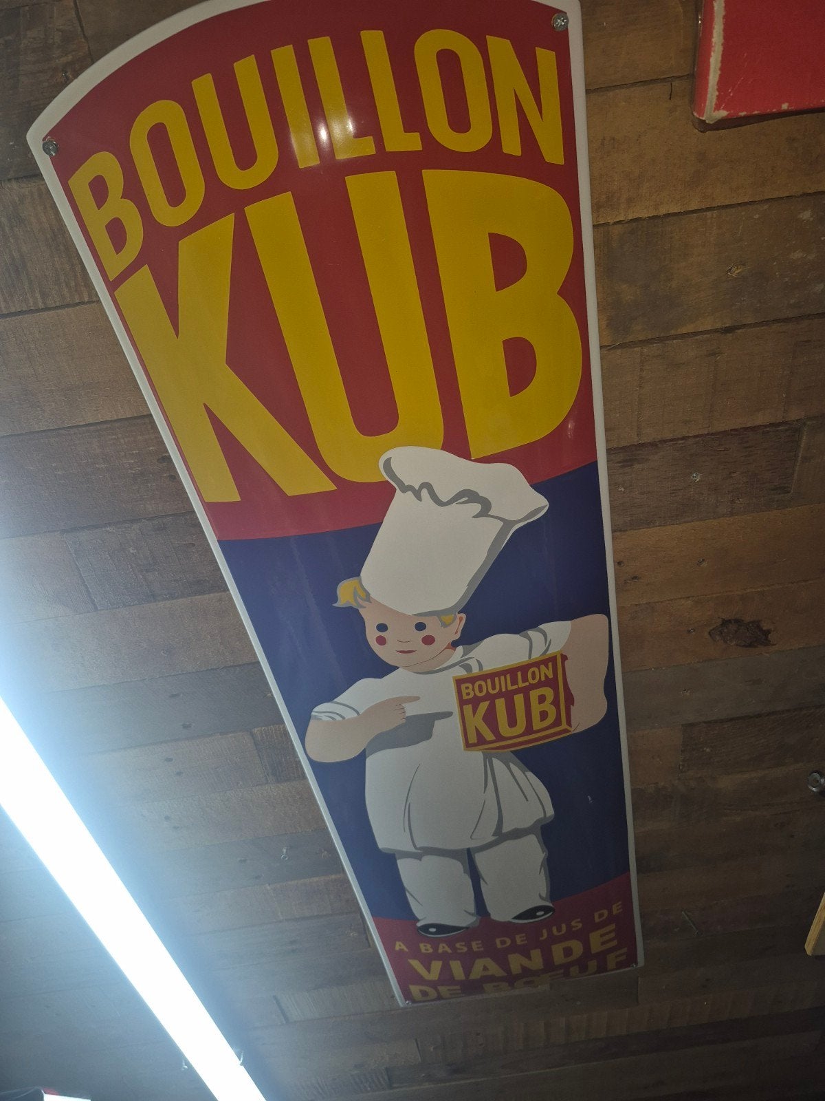 Vintage Bouillon Kub Emaille Reclamebord, Antiek en Kunst, Ophalen