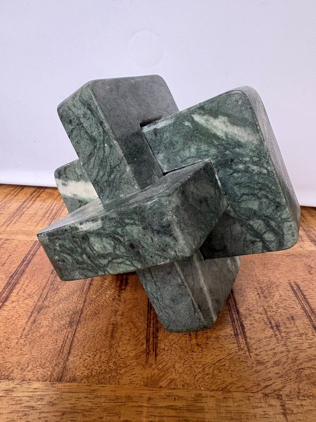 Massief marmer knoop ornament, Groen, Ophalen of Verzenden, Zo goed als nieuw, Modern