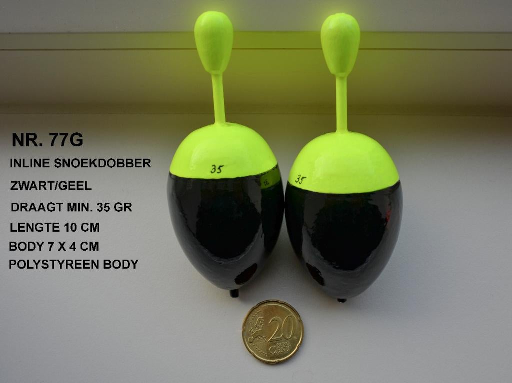 SNOEKDOBBER INLINE HANDBUILT NR. 77G / 35 gram, Ophalen of Verzenden, Nieuw, Dobber of Lood