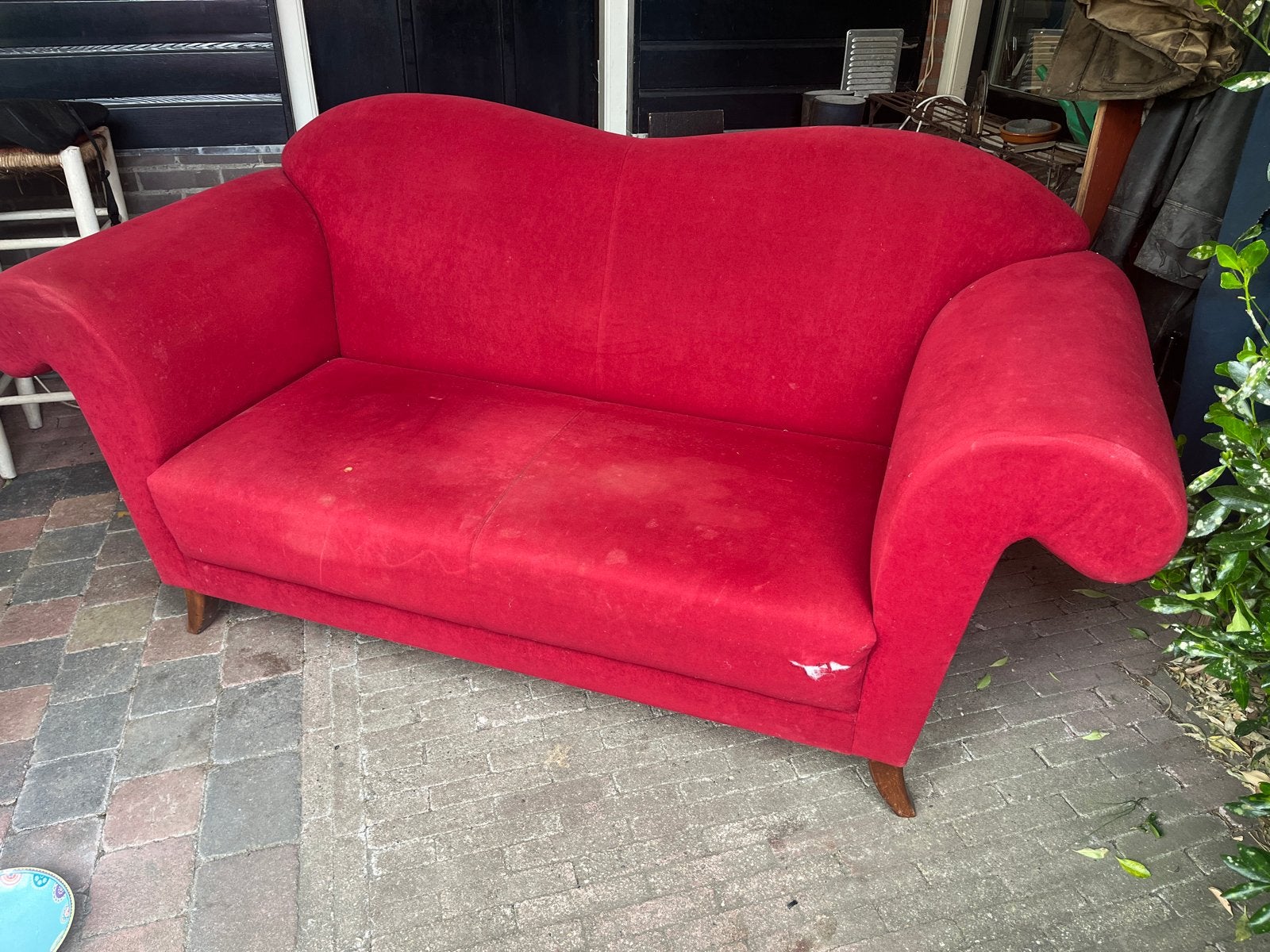 Gratis af te halen: Vloers stoffen 2-zits bank, Gebruikt, 150 tot 200 cm, Tweepersoons, 75 tot 100 cm