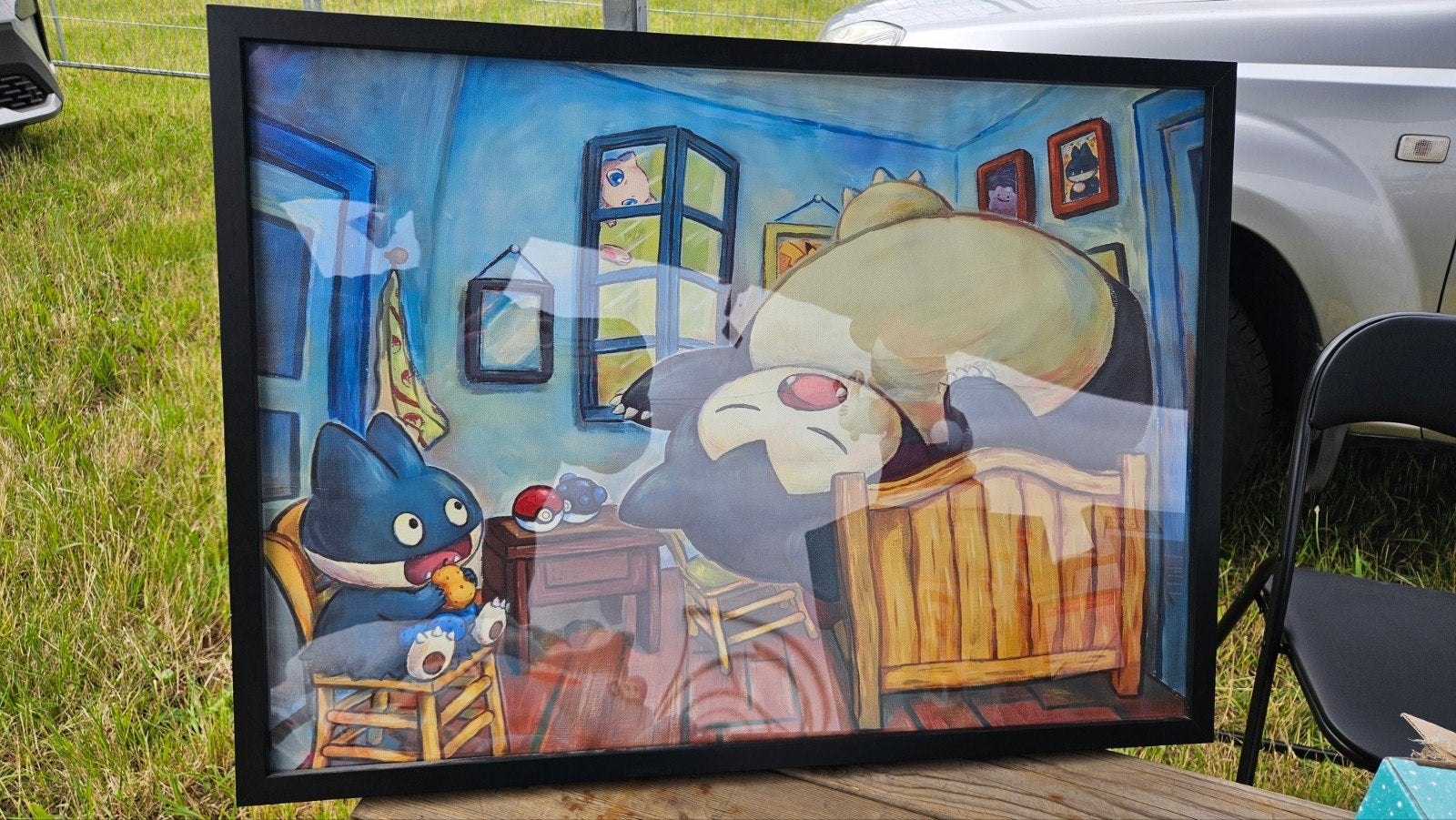 Van gogh snorlax schilderij, Ophalen of Verzenden, A1 t/m A3