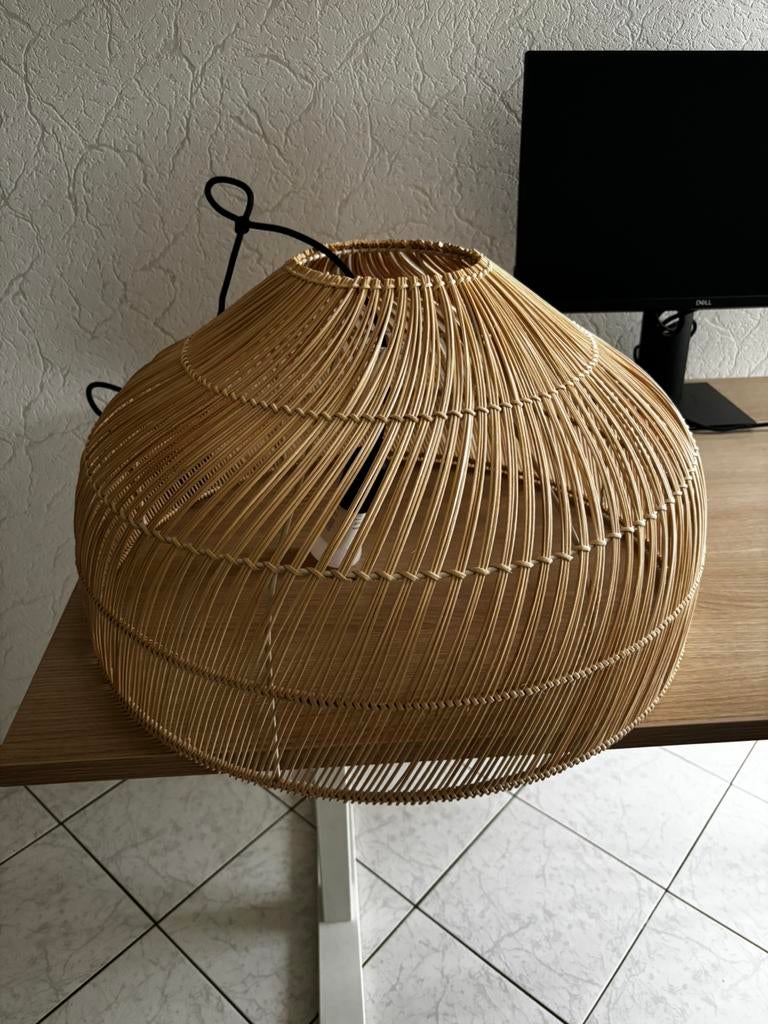Java Lampenkap Rond Rattan Rotan Riet van Made, Ophalen, Zo goed als nieuw, Rond