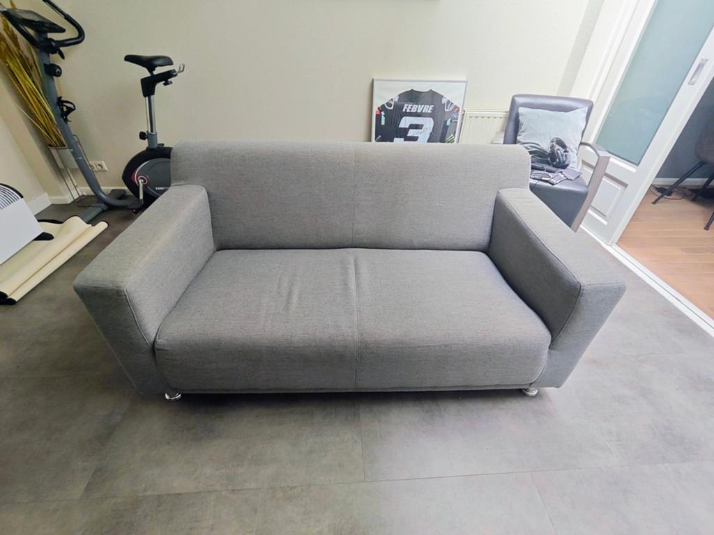 Mooie 2 zits bank stof grijs trendhopper, Ophalen, Gebruikt, 150 tot 200 cm, Tweepersoons