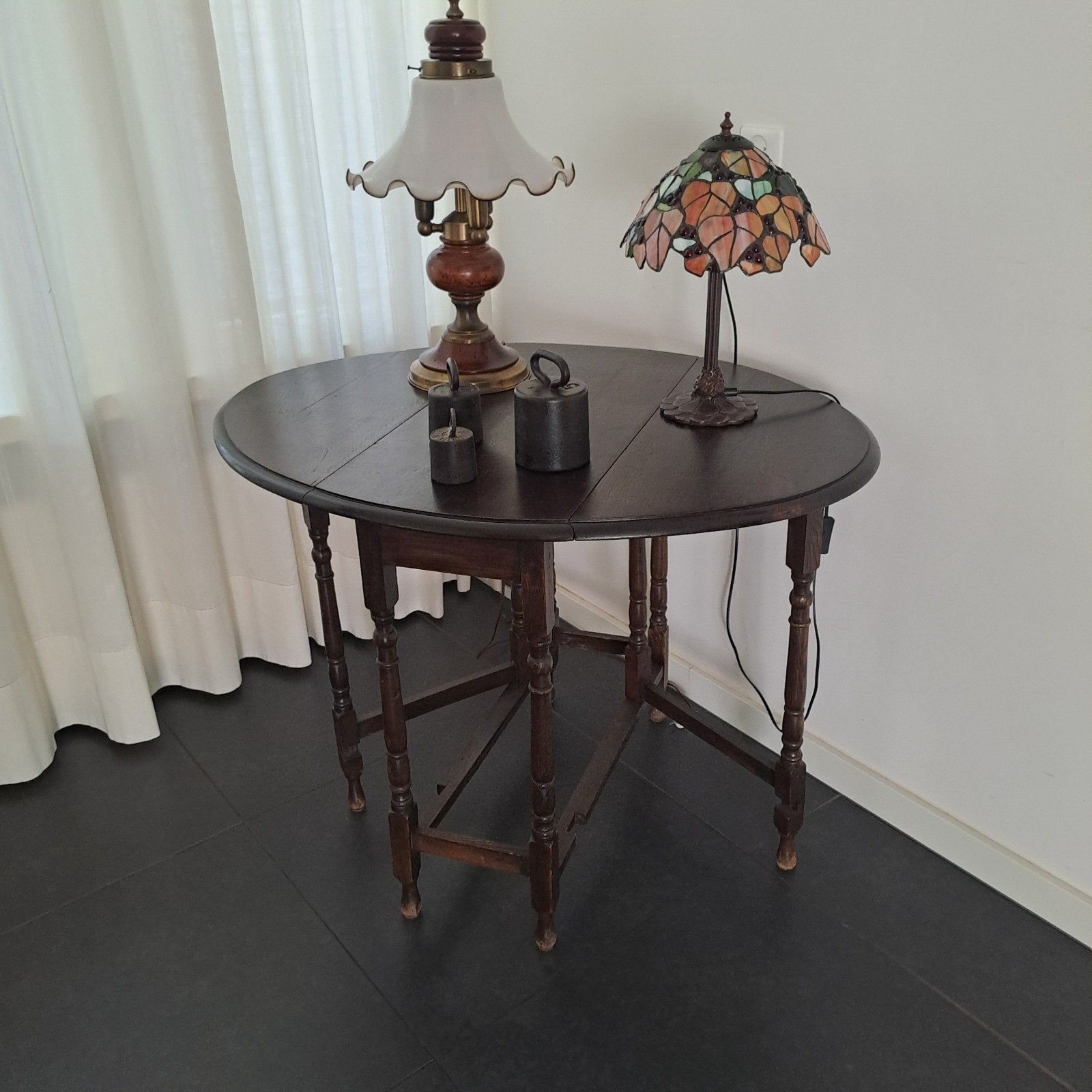 Antieke houten klaptafel, Antiek en Kunst, Ophalen