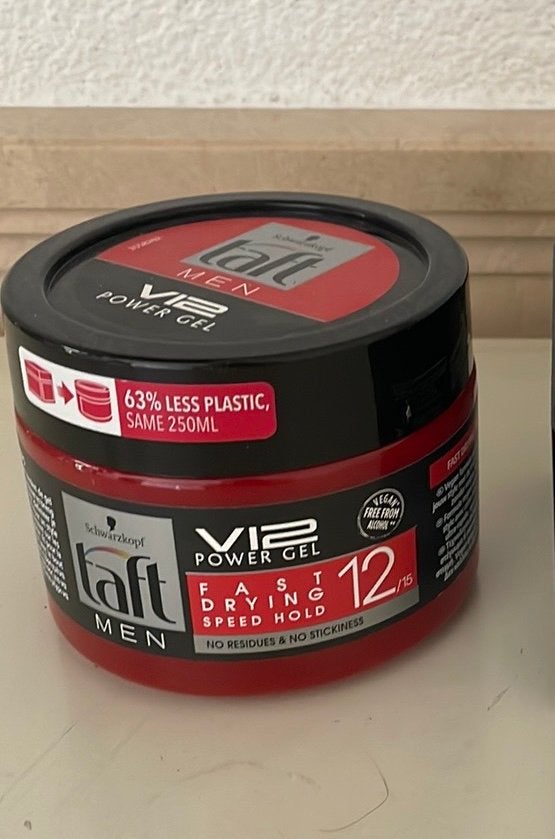 1 pot haar gel taft v12 power gel, Ophalen of Verzenden, Nieuw, Gel, Wax, Haarlak of Mousse
