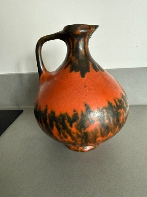 Arnhemse Fayence aardewerk vaas rood-zwart (19 cm x 15 cm), Antiek en Kunst, Verzenden