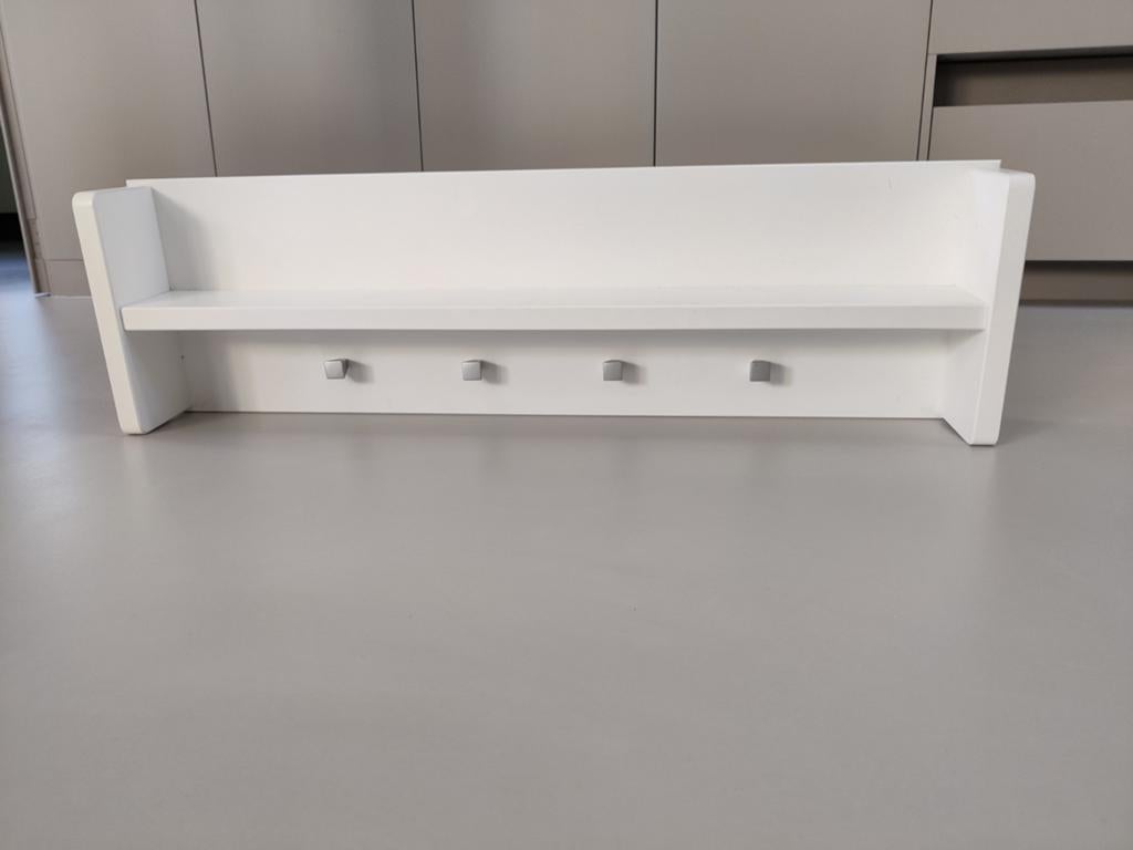 Bopita wandplank wit met plank en 4 haakjes, Ophalen, Gebruikt