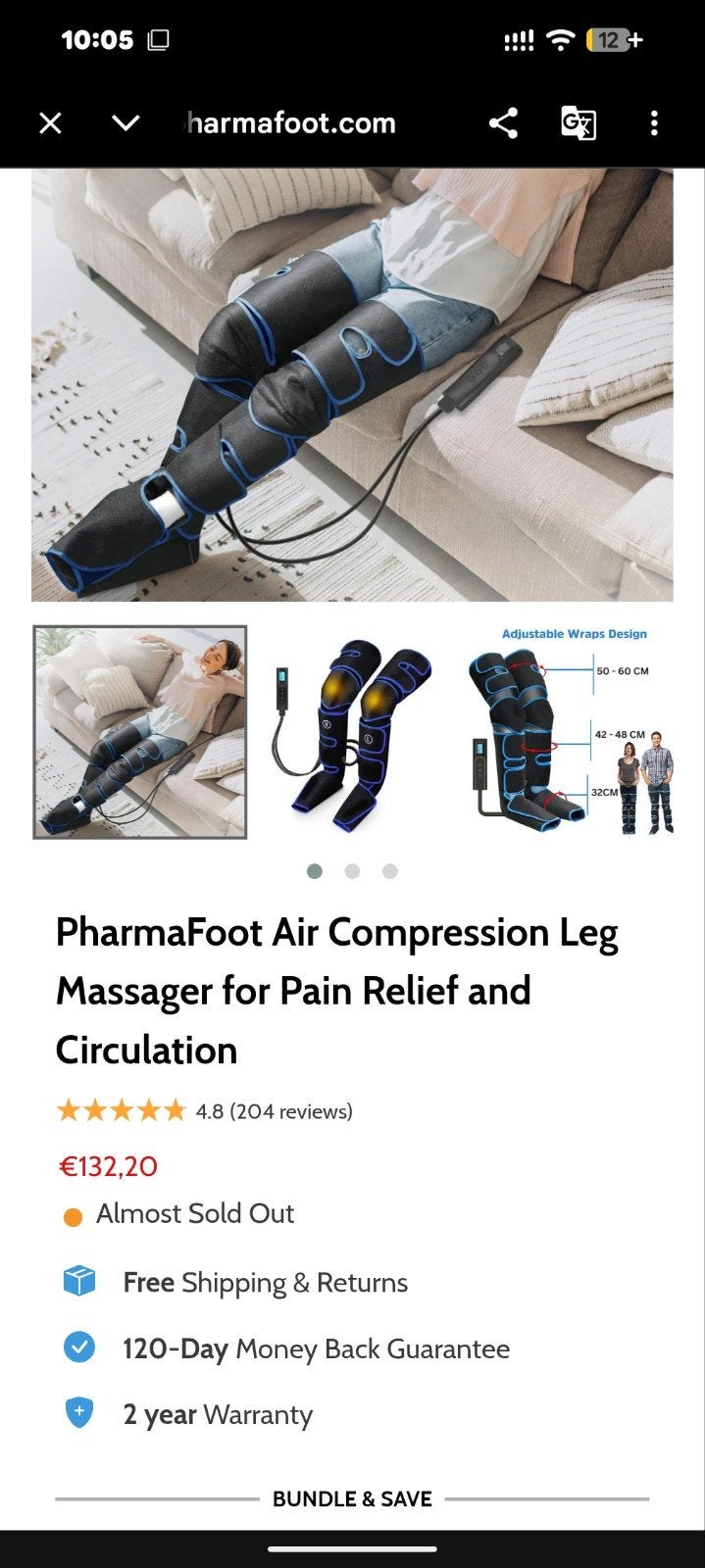 PharmaFoot Luchtcompressie Beenmassager, Ophalen of Verzenden, Zo goed als nieuw, Apparaat