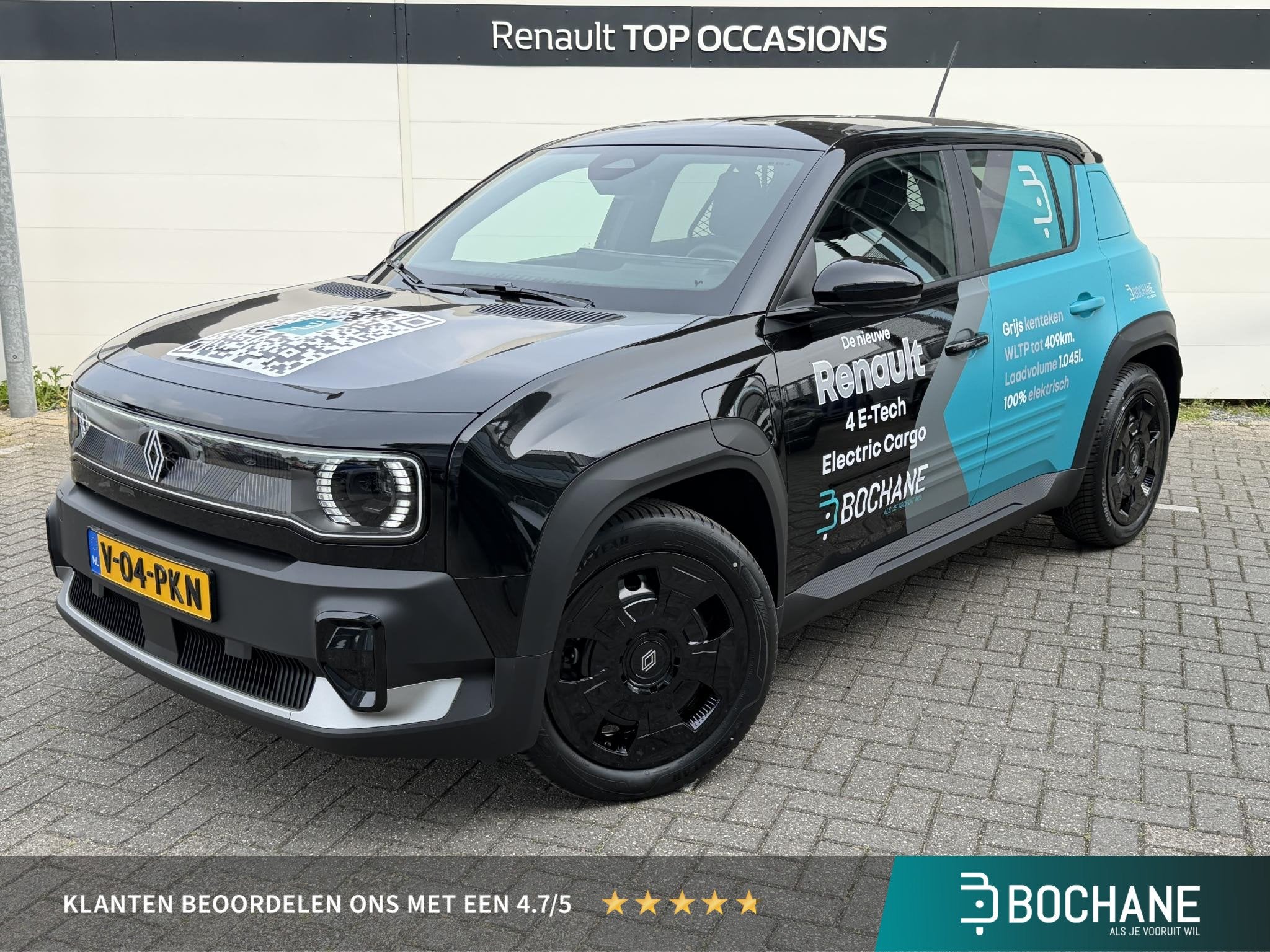 Renault 4 E-Tech Electric Evolution 150 pk comfort range VAN, Auto's, Renault, Stof, Parkeersensor, Zwart, Origineel Nederlands