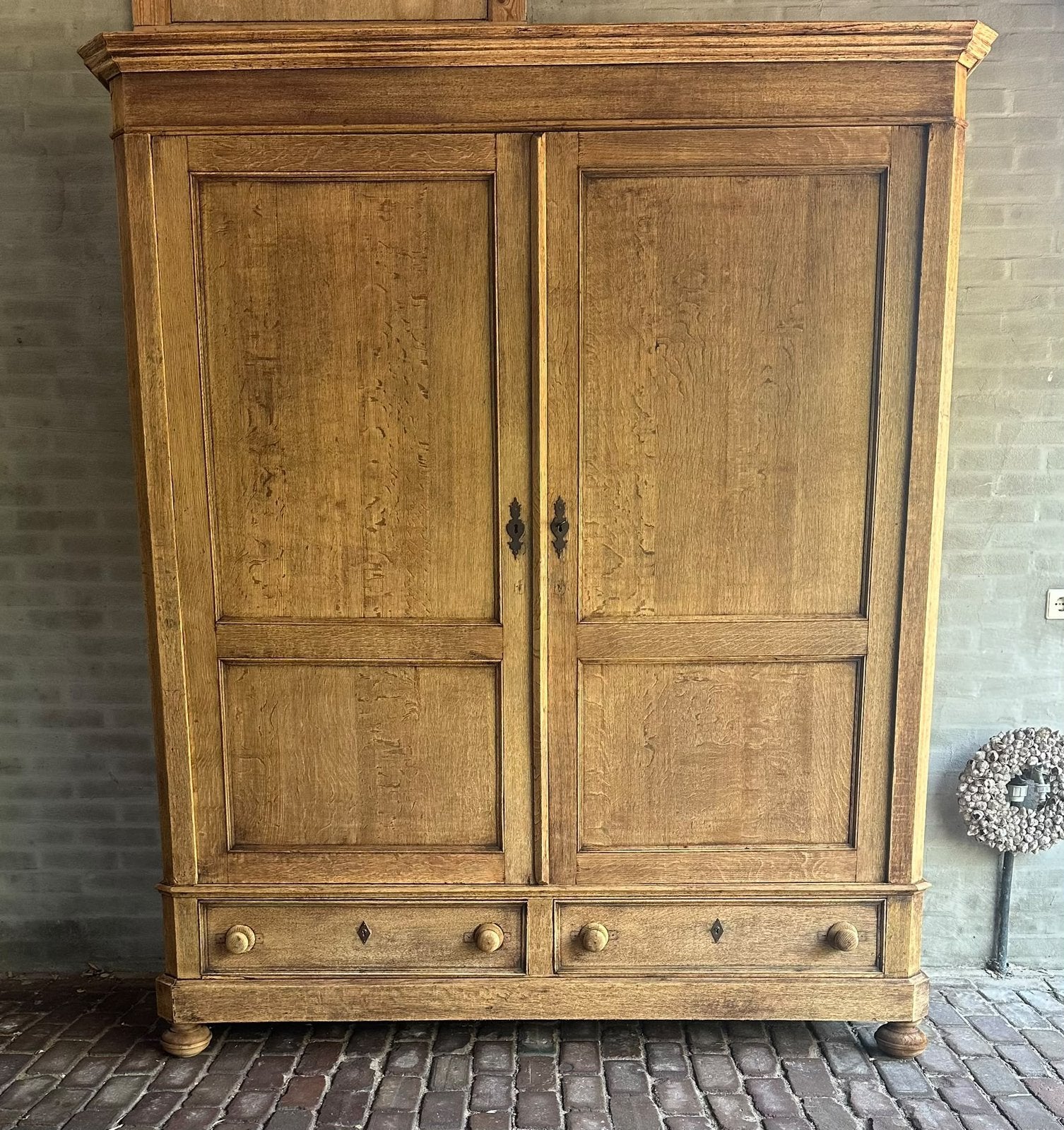 Antieke eiken kast XL uit ca 1900 Uniek en Demontabel, Ophalen of Verzenden