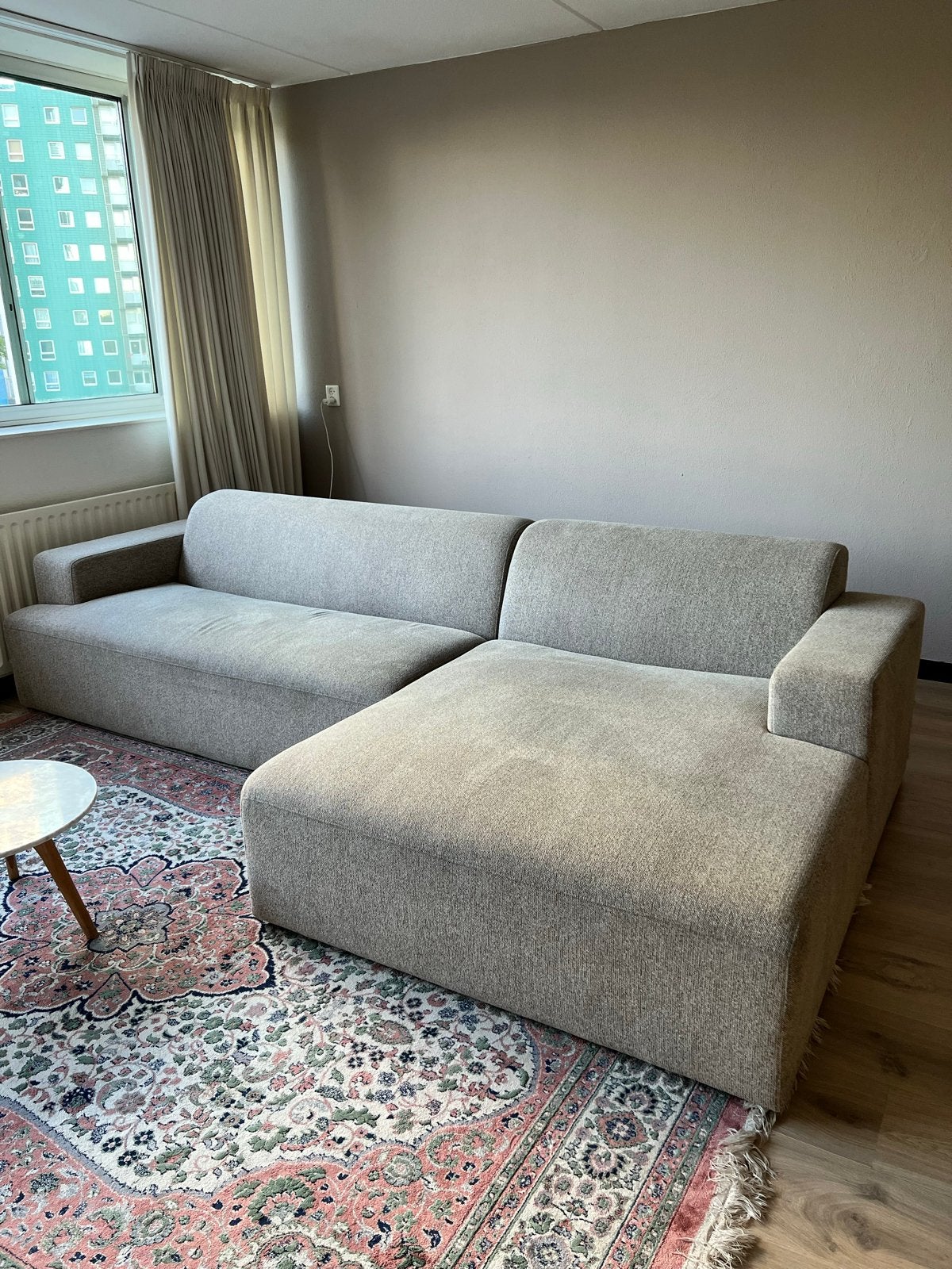 Bysidde Hoekbank 'Moa' Beige - Zo goed als nieuw, Huis en Inrichting, Ophalen, 250 tot 300 cm, Hoekbank, Zo goed als nieuw