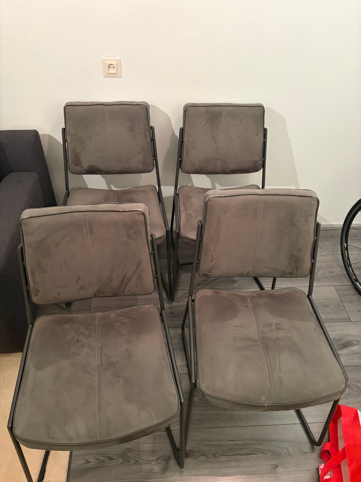 4 eetkamerstoelen, Ophalen, Gebruikt, Vier, Stof