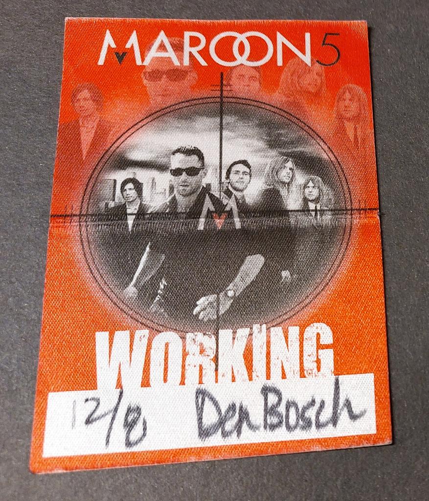 Maroon 5 BACKSTAGE PASS Den Bosch 8 december 2007, Verzenden, NvT, Foto of Kaart, NvT