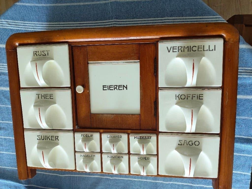 Antiek kruiden-en specerijenrek Société Céramique Maestricht, Ophalen of Verzenden