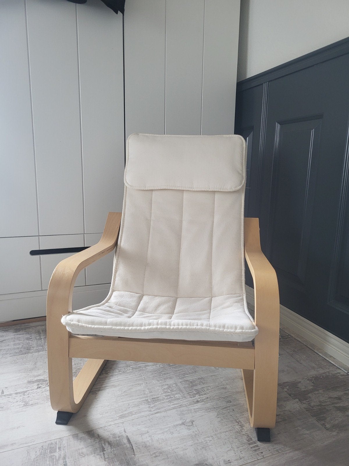 IKEA Poäng kinderfauteuil, 2 stuks, met beige kussen, Kinderen en Baby's, Kinderstoelen, Ophalen, Gebruikt, Overige typen