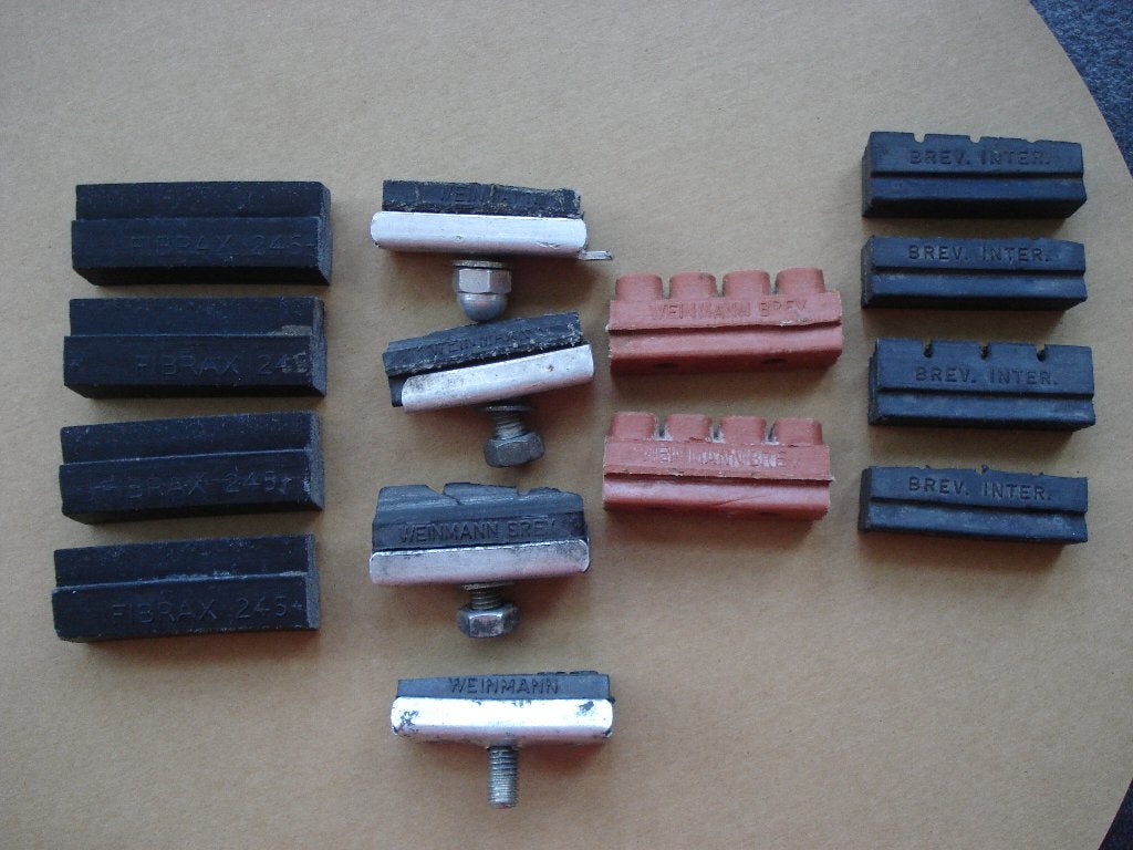 vintage remblokjes oldtimer Champagnolo Weinmann Brev Fibrax, Ophalen, Remmen, Campagnolo, Rubber