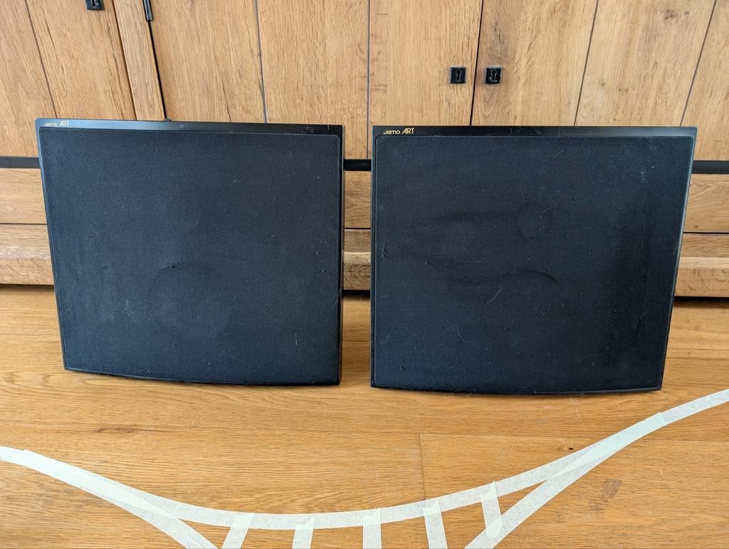 Jamo ART speakers - gebruikt maar functioneel in orde, Gebruikt, Ophalen of Verzenden, Minder dan 60 watt, Front, Rear of Stereo speakers