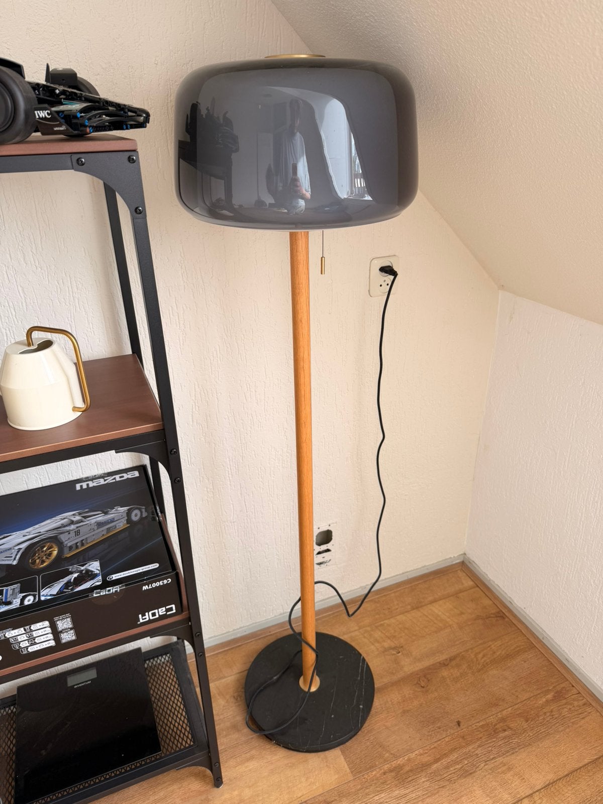 Ikea Evedal Vloerlamp, Ophalen, E27 (groot), Zo goed als nieuw, Glas