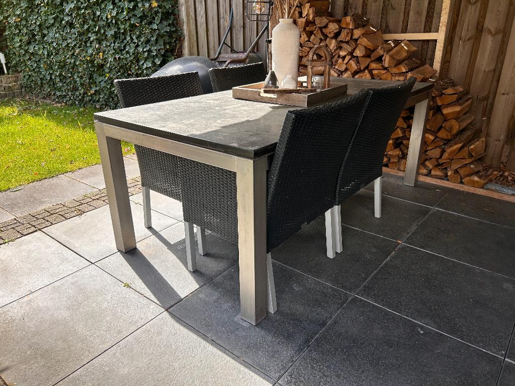 RVS tuintafel, Ophalen, Gebruikt, Rechthoekig, Rvs