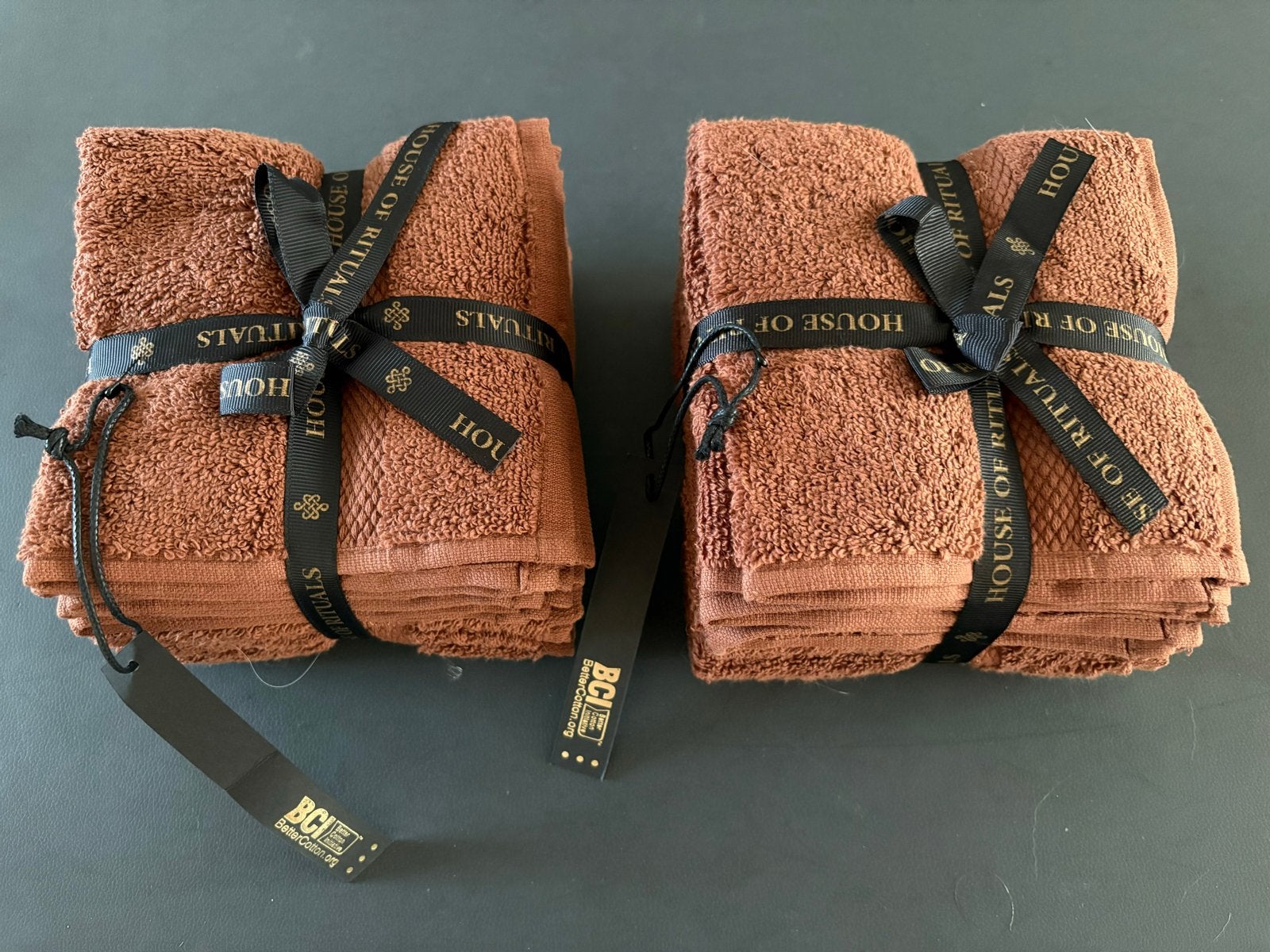 6 House of Rituals Gastendoekjes - Brique Brown, Huis en Inrichting, Badkamer | Badtextiel en Accessoires, Bruin, Overige merken