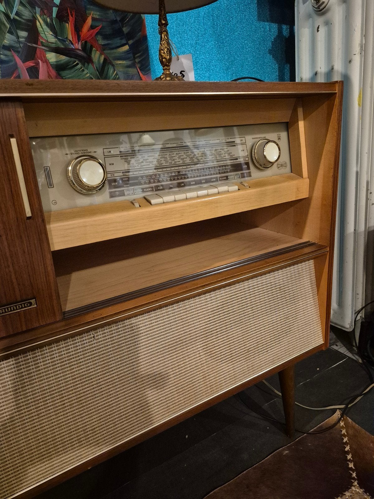 Vintage Grundig Radio Meubel met Platenspeler, Antiek en Kunst, Ophalen