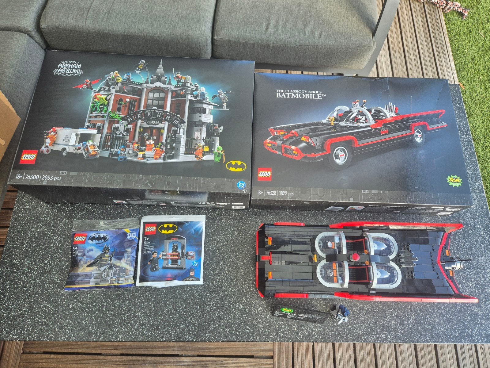 Lego 76300 + 76328 + 2 polybag Batman, Overige thema's, Lego, Nieuw, Ophalen of Verzenden