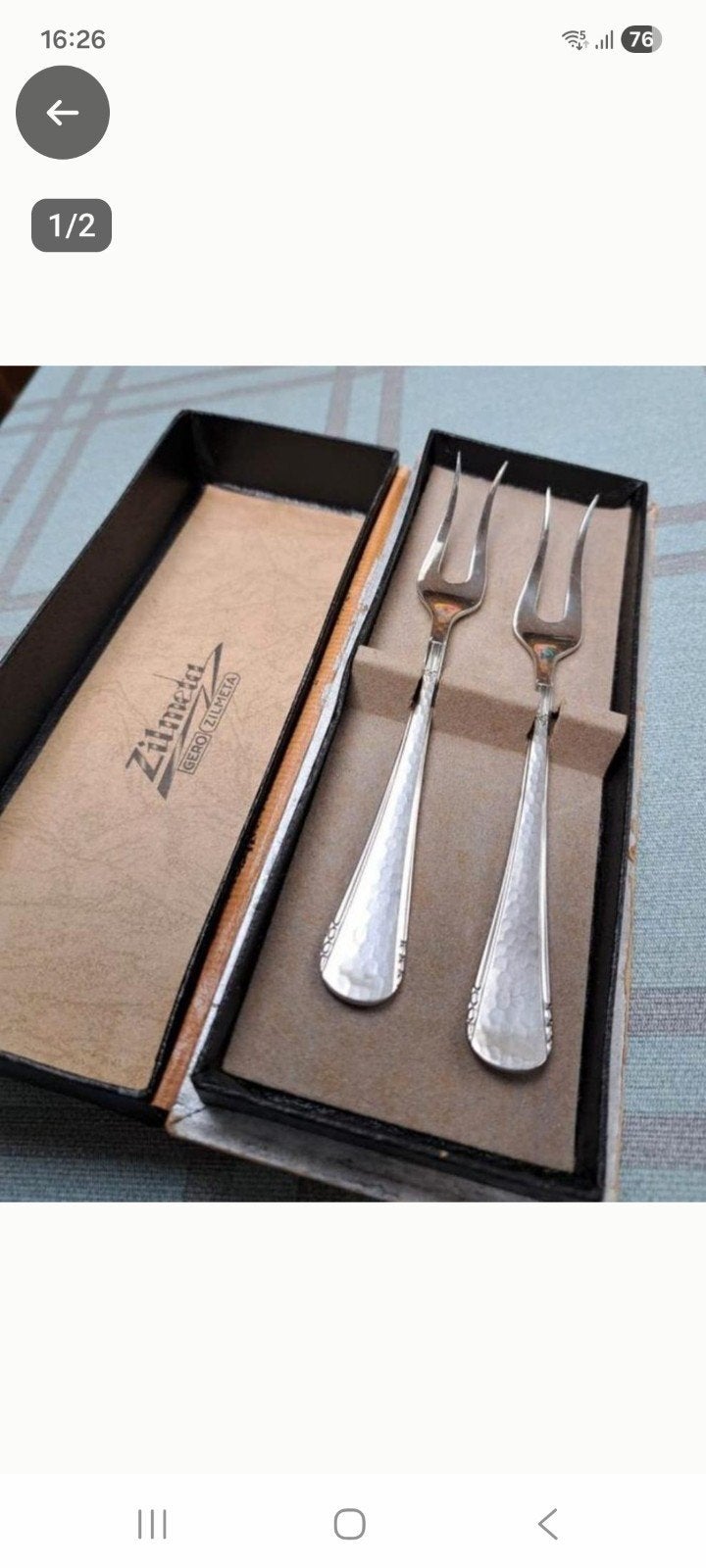 Set vintage vleesvorkjes gero zilmeta, Ophalen of Verzenden, Nieuw, Rvs of Chroom, Bestekset