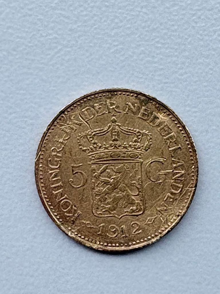 Gouden vijfje 1912, Ophalen of Verzenden, Koningin Wilhelmina, 5 gulden