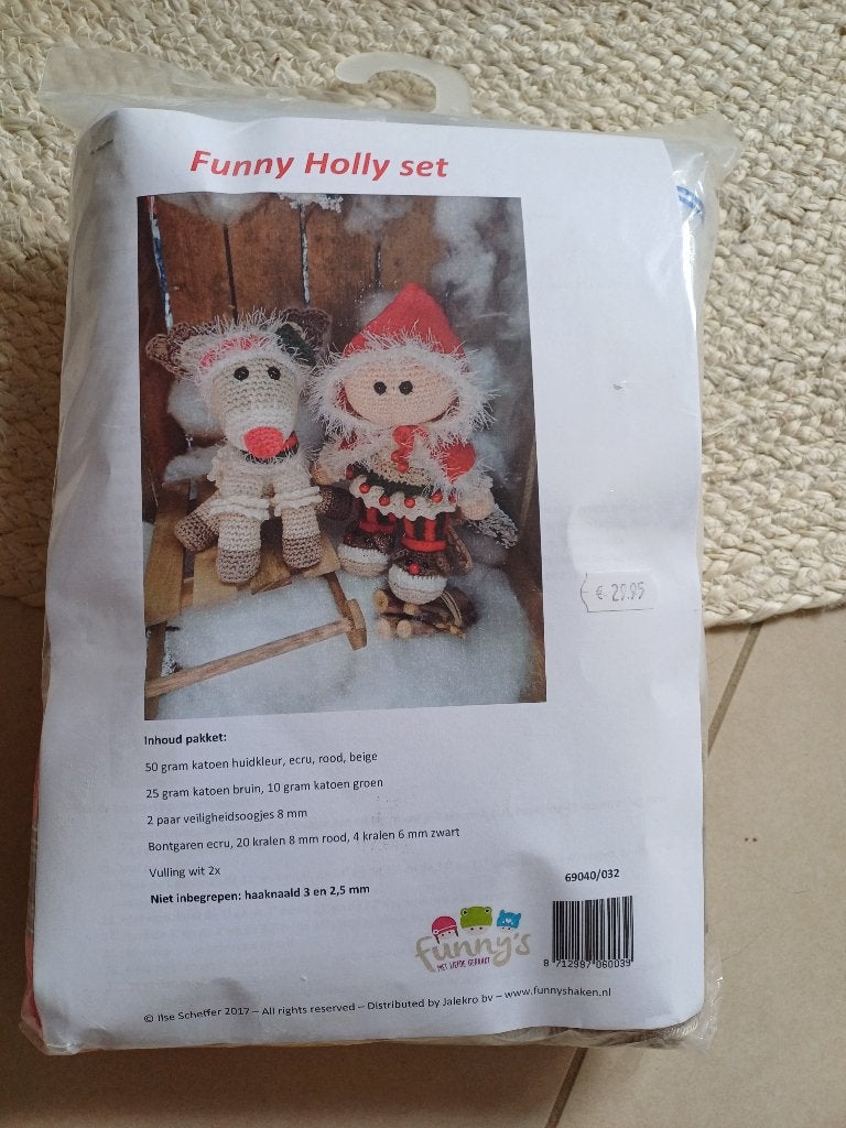 Tof Funny's Haakpakket Funny Holly Set Kerst Funny Haken wol, Ophalen of Verzenden, Nieuw, Haken, Patroon of Boek