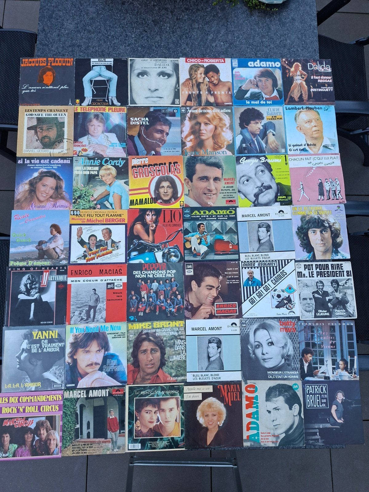 Vinyl verzameling (82x)  Franstalig, Ophalen of Verzenden, Gebruikt, 7 inch, Overige genres