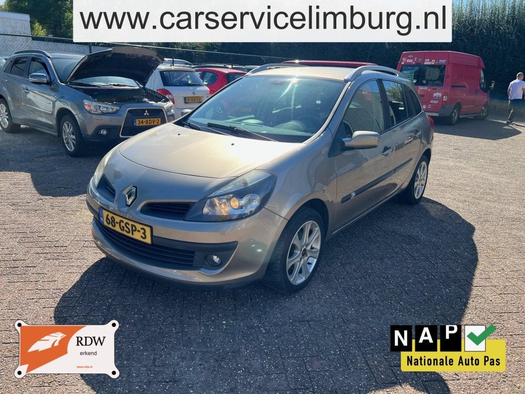 Renault Clio Estate 1.6-16V Corporate Sp Airco (bj 2008), Auto's, Voorwielaandrijving, Zwart, 4 cilinders, Origineel Nederlands