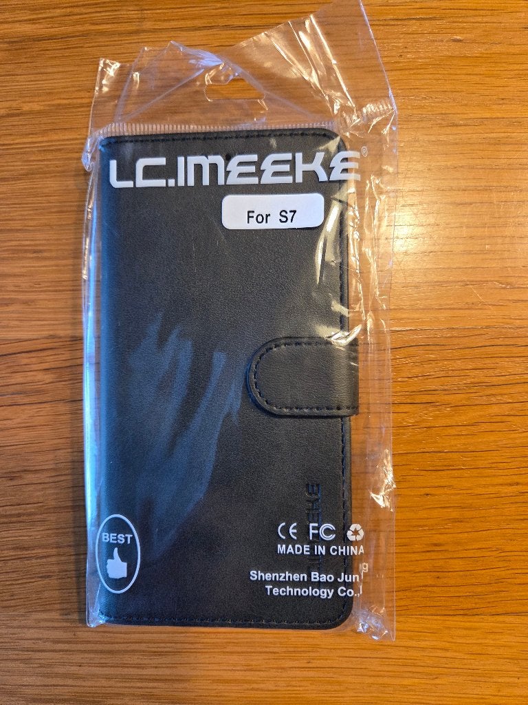 telefoon hoesje lc.imeeke voor samsung s7 zwart flip cover, Ophalen of Verzenden, Nieuw, Flipcase
