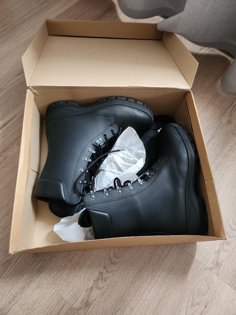 Militaire veiligheidsschoenen, marine, zwart leer, maat 42, Kleding | Heren, Schoenen, Ophalen of Verzenden, Nieuw, Zwart, Werkschoenen
