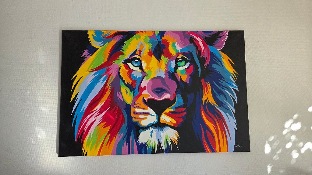 Schilderij handgeschilderd, canvas, Ophalen, Overige materialen, Handgeschilderd, Dieren
