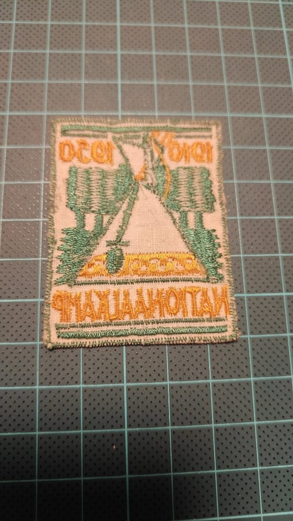 Insigne nationaal kamp 1950, Verzamelen, Ophalen of Verzenden, Gebruikt, Embleem, Speld of Insigne
