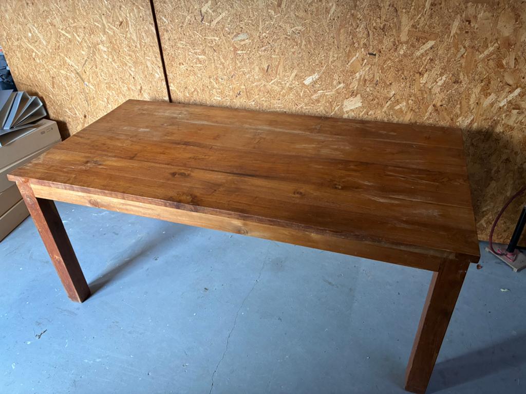Teak eetkamer tafel 180x89x78, Ophalen, Gebruikt, Teakhout, 50 tot 100 cm