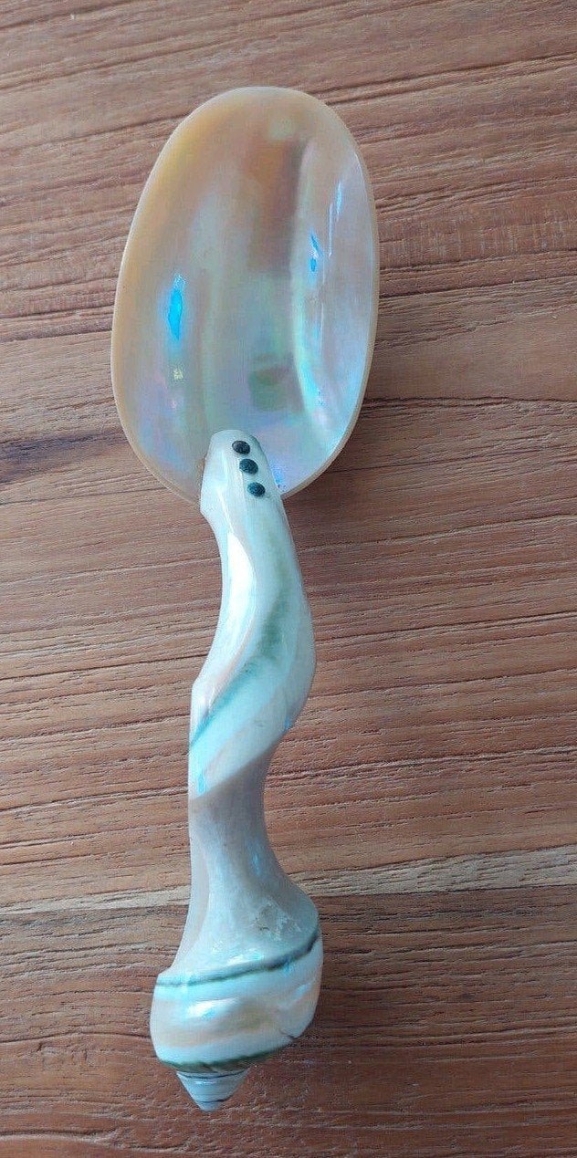 Unieke antiek vintage Parelmoer Schelp Lepel, Ophalen of Verzenden