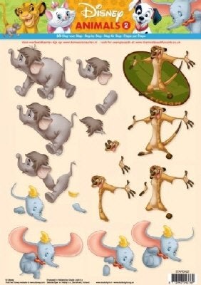 A4 Knipvellen Disney Animals STAPDA02 t/m 06, Ophalen of Verzenden, Nieuw, Disney, Knipvel