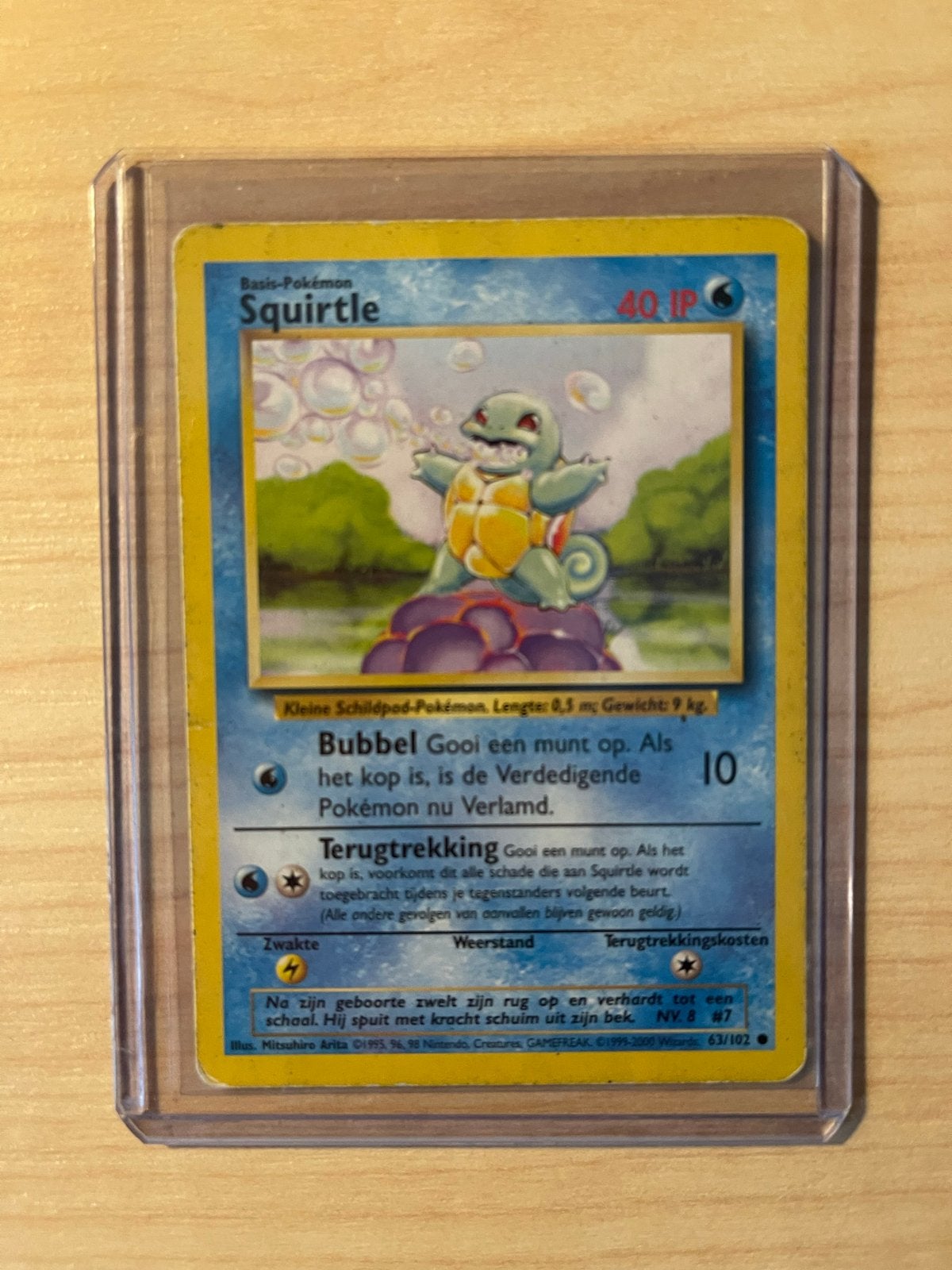 Pokémon Squirtle Basis-Pokémon Kaart, Ophalen of Verzenden, Gebruikt, Losse kaart