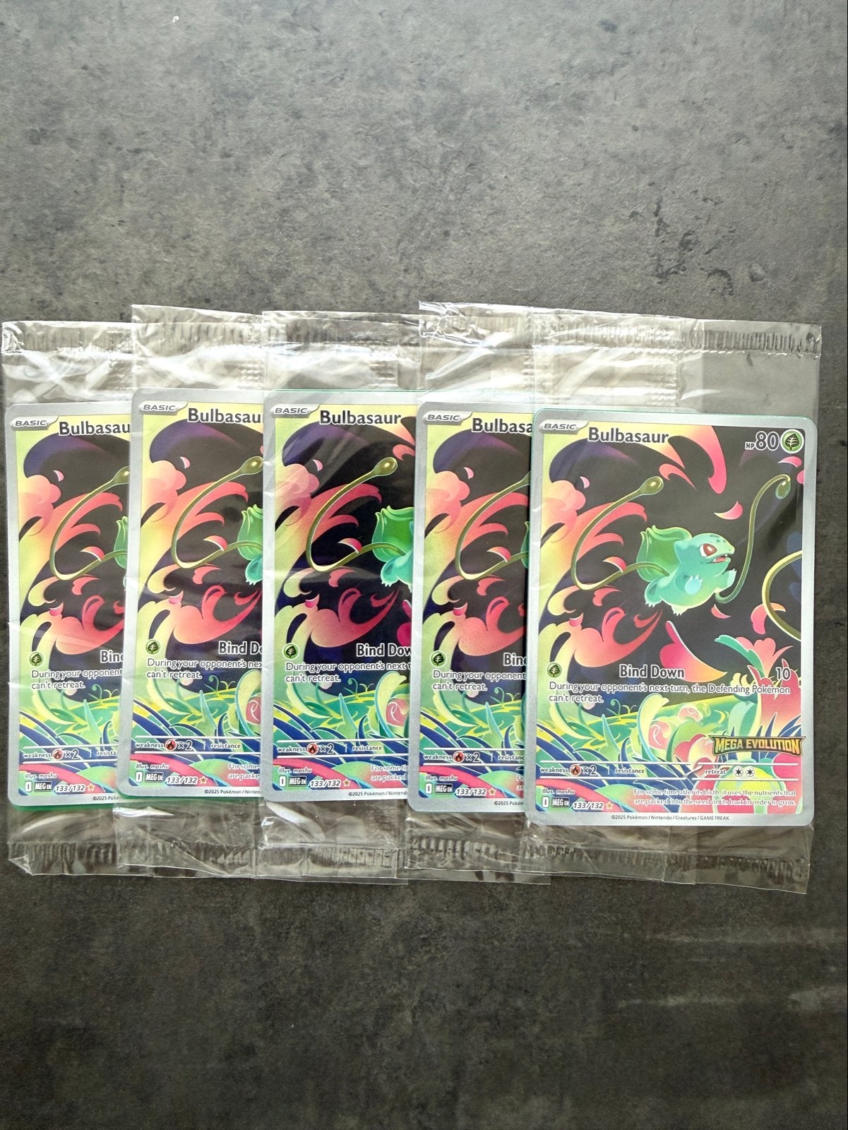 5x Stamped Bulbasaur Promo Mega Evolutions Pokémon Kaarten, Verzenden, Nieuw, Meerdere kaarten