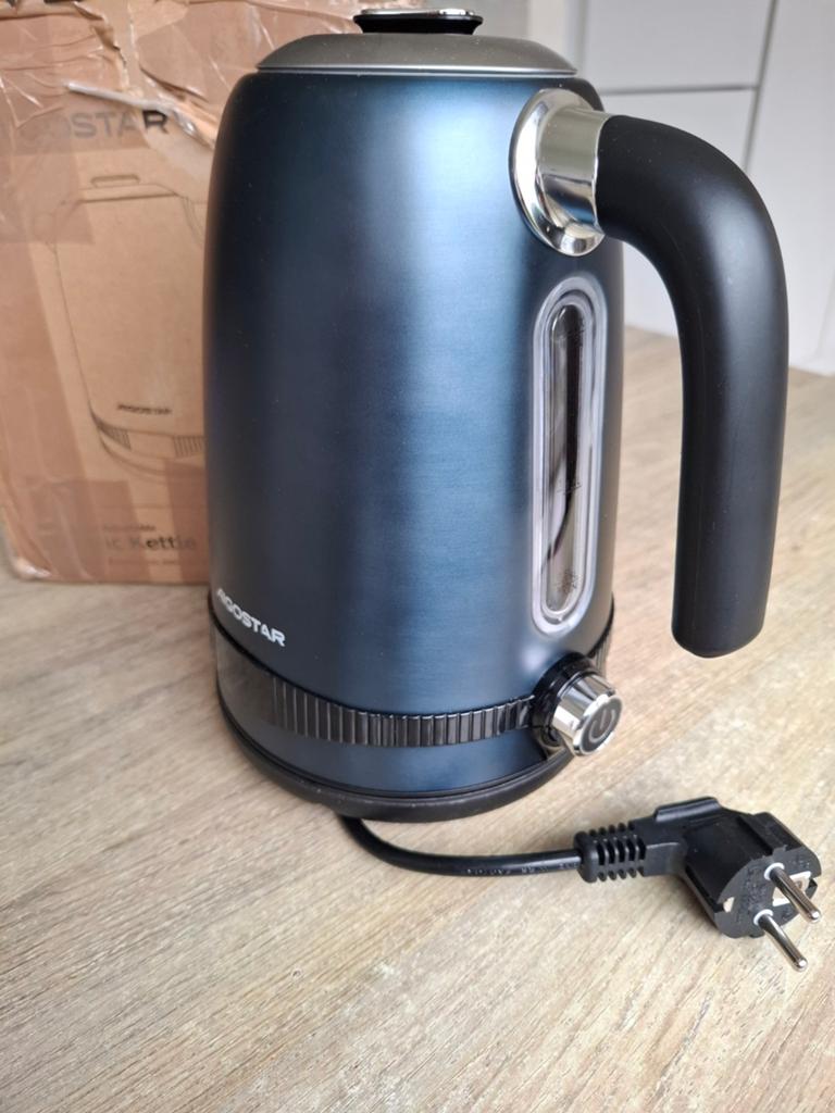 Aigostar Loki Waterkoker 1.7L met Temp. Regeling, Witgoed en Apparatuur, Waterkokers, Nieuw, 1 tot 2 liter, Draadloos, Rvs, Ophalen of Verzenden